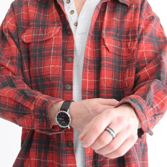 Weatherproof Red & Black Checker Thick 100% Cotton Button Up Gorpcore Shirt XL - Picture 2 of 12